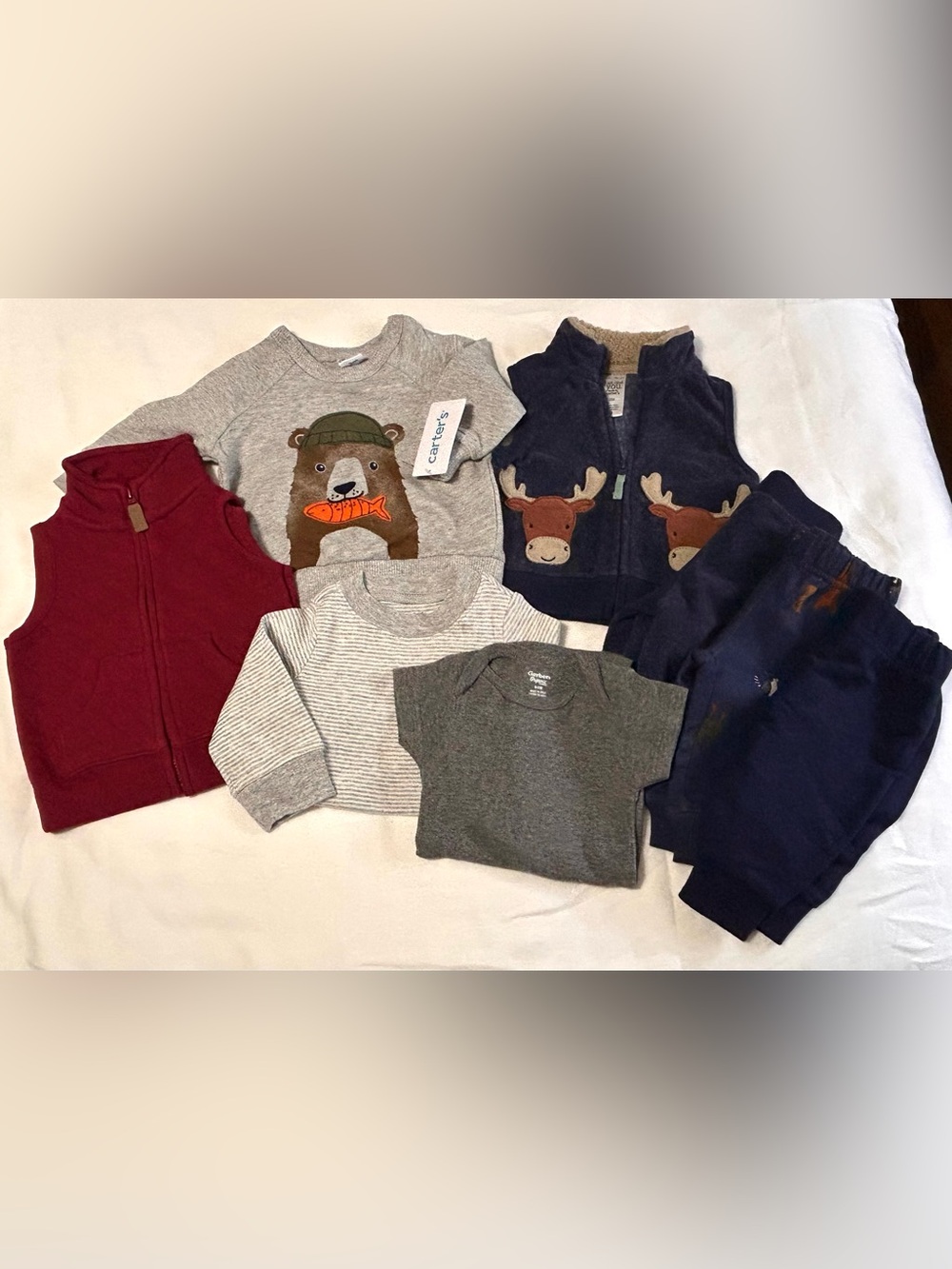 3 Month Fall 8 Pieces! Sweatshirts, Sweatpants, Bodysuit, Vests New and Like New